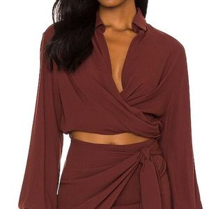INDAH Tilda Tie Top & Cassiel Mini Skirt Set Namibia Brown